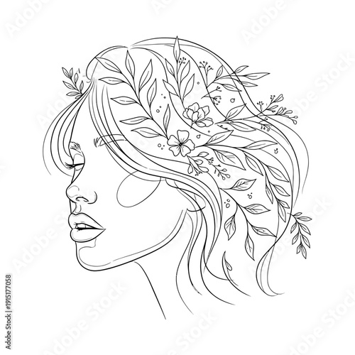 A woman with flowers in her hair