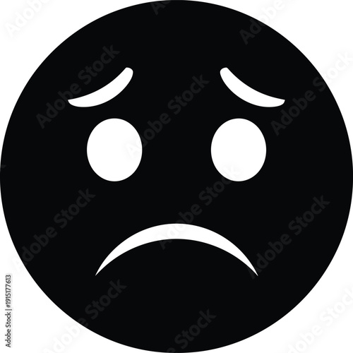Sad face emoticon expression icon