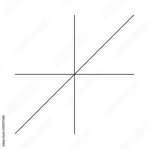 A simple diagram of intersecting lines on a white background