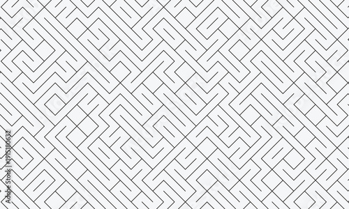 Wallpaper Mural Seamless geometric pattern with interlocking lines in minimal black and white design. Abstract repeating background for wallpaper, textile, fabric, packaging and modern decor Torontodigital.ca