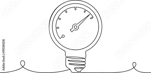 Minimalist Manometer or Barometer Contour Icon