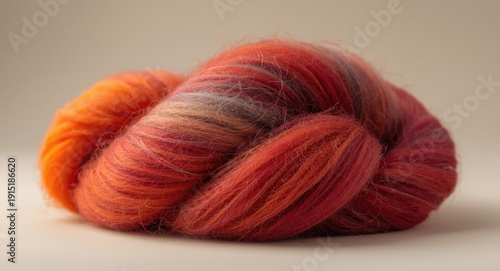 Macro view of richly colored merino wool bundle for textile and knitting projects