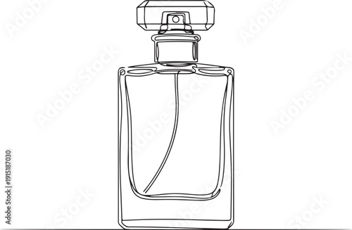 Continuous Line Drawing of an Elegant Scent Bottle