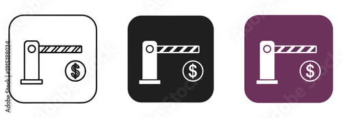 Bank icon set flat design vector illustration - Clipart. Icon vector -  Icon collection - icon set - Line and glyph icon and logo template - Editable Icon