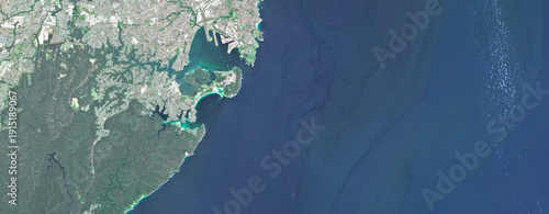Photography Sydney Australia Satellite View of Harbour and City