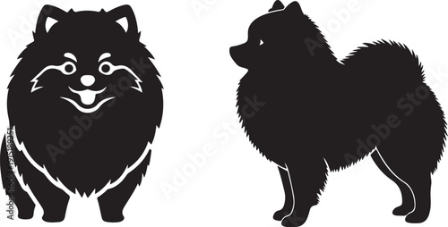 Pair of Pomeranian Silhouette