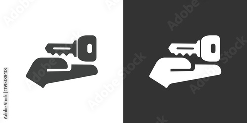 Key Handover icon. Solid glyph series icon