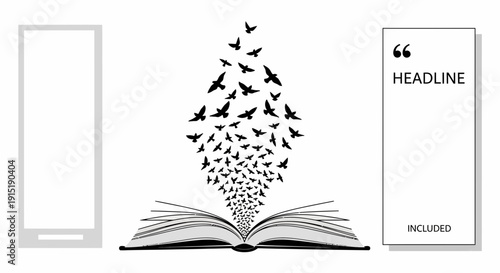 Open Book With Birds Flying Out - Symbolizing Imagination and Freedom