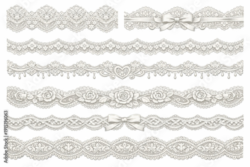 Fotografía Seamless pink Y2K scallop border pattern set