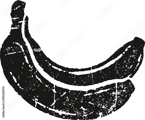 Banana fruit silhouette isolated on white background tropical yellow banana healthy snack and fresh organic food