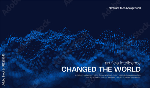 Ai tech background with abstract dot line pattern. Design education big data, future digital network, business connect and science concept for banner, web or presentation.