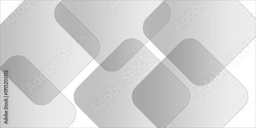 3D white geometric abstract background overlap layer on bright space with rounded rhomb effect decoration