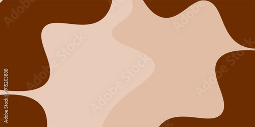 Simple abstract background with doodle shape and line art in chocolates background. Wallpaper design for social media posts. Paper background in minimal trendy flat style with copy space for text.