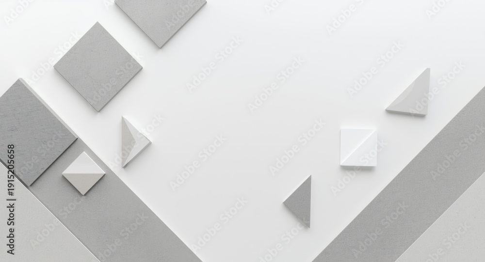 Fototapeta premium Neutral abstract background with gray geometric shapes for creative branding