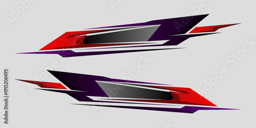 Racing car wrap design vector. sporty sticker design. Graphic abstract stripe racing background kit designs for wrap vehicle. race car, rally, adventure and livery.