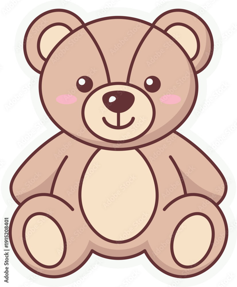 Obraz premium Illustration of a Cute Teddy Bear vector shape