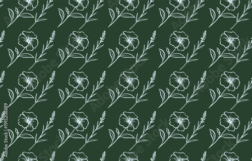 This seamless floral vector pattern blends structure and softness, using repeated floral forms to create a unified design that feels natural, fluid, and visually stable across large surfaces.