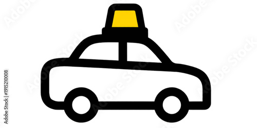 yellow taxi car isolated
