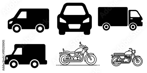 transportation icons set vector