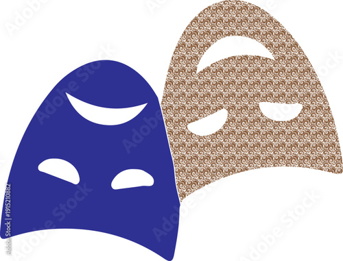 Mask icon in silhouette on white backgground.