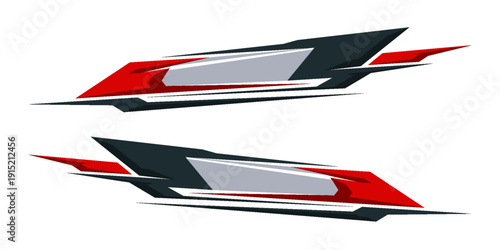 Racing car wrap design vector. sporty sticker design. Graphic abstract stripe racing background kit designs for wrap vehicle. race car, rally, adventure and livery.