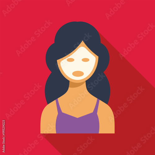 Woman with dark hair wearing a face mask as part of a beauty and self care routine