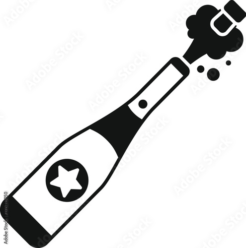 Champagne bottle with cork popping, celebrating special events