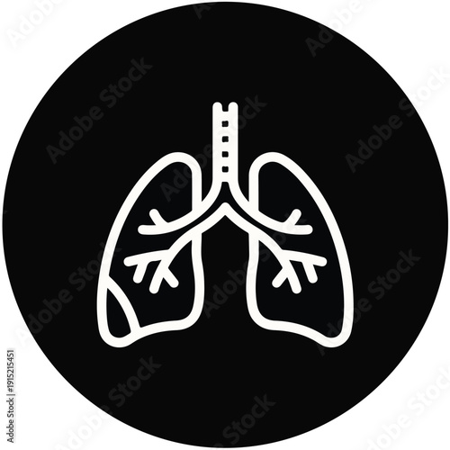 Human Respiratory System Silhouette Icon