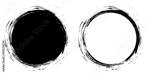 Grunge circles, brush strokes, lines, ink smudges, hand-drawn scribble shapes. Handmade sketchy marks, acrylic stains, charcoal streaks. Paint textures, dry brush effect. Vector illustration