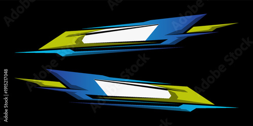 Racing car wrap design vector. sporty sticker design. Graphic abstract stripe racing background kit designs for wrap vehicle. race car, rally, adventure and livery.