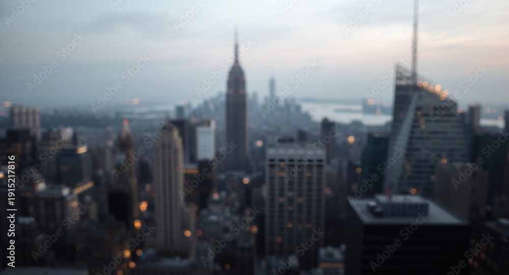 Fototapeta premium blurred background showing urban skyline with hazy architectural shapes