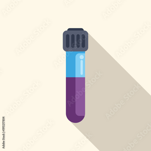 Test tube containing a blood sample, illustrating medical diagnostic procedures and laboratory work