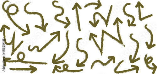 hand drawn alphabet grunge arrow 