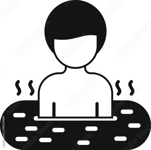 Person relaxing in a hot tub with steaming water, representing wellness and hydrotherapy