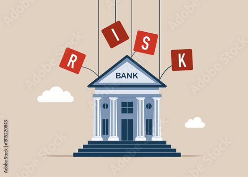 Bank safety money covered. Insurance and finance saving protection in economy crisis, safety investment. Flat vector illustration