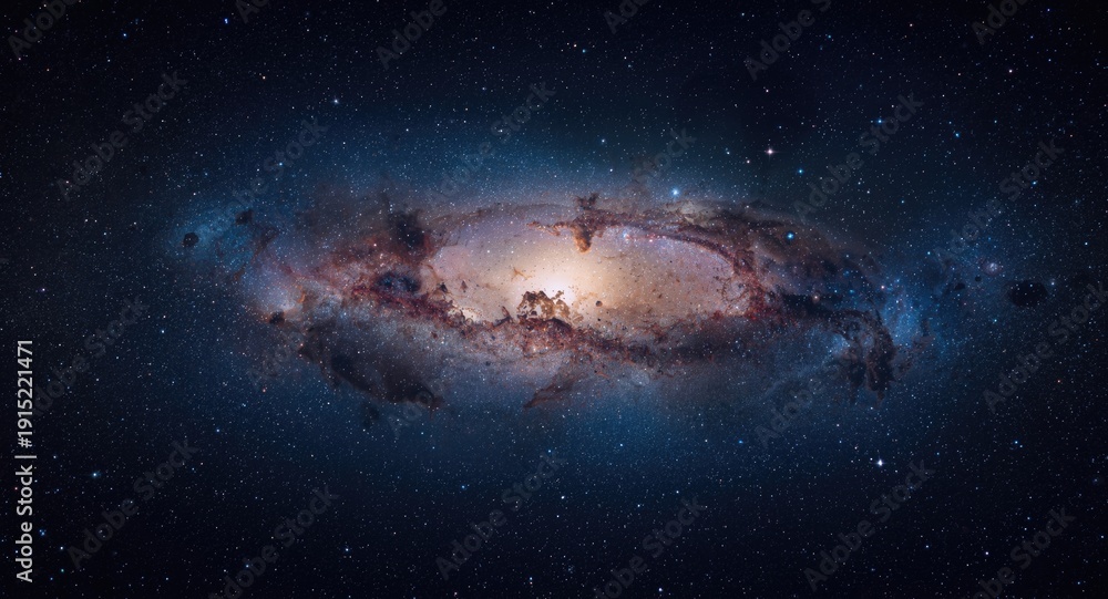 Fototapeta premium Vivid galaxy background displaying bright star fields and colorful clouds