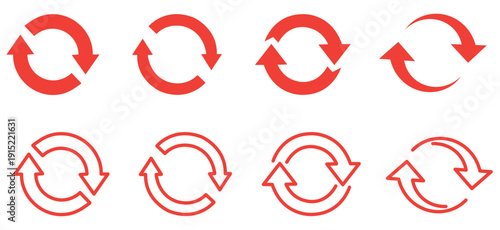 circle arrow icon set. circular arrow icon, refresh, reload, rotation. Green recycle vector icon symbol. Repeat and reload icons set and arrow rotation circle