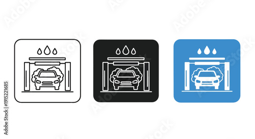 Car parking icons flat design vector illustration - Clipart. Icon vector -  Icon collection - icon set - Line and glyph icon and logo template - Editable Icon