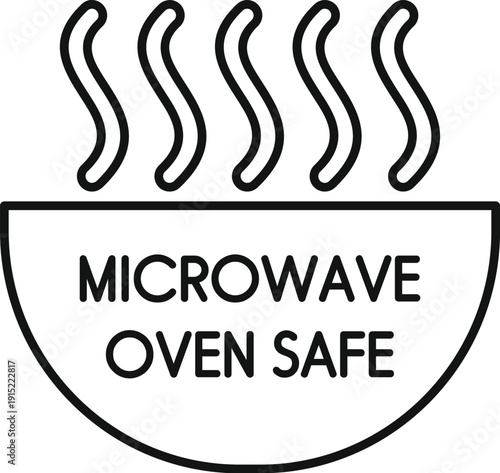Microwave oven safe symbol ensuring product suitability for heating