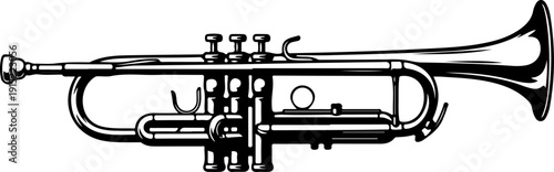 Trumpet silhouette vector illustration