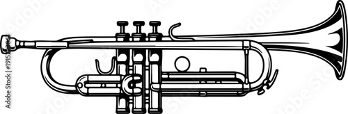 Trumpet silhouette vector illustration