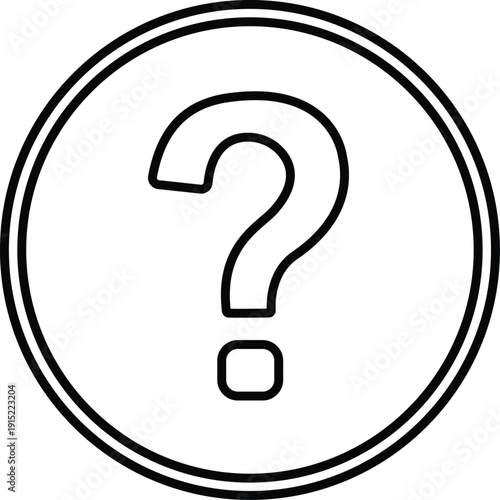 A simple black and white question mark icon
