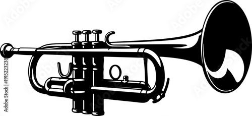Trumpet silhouette vector illustration