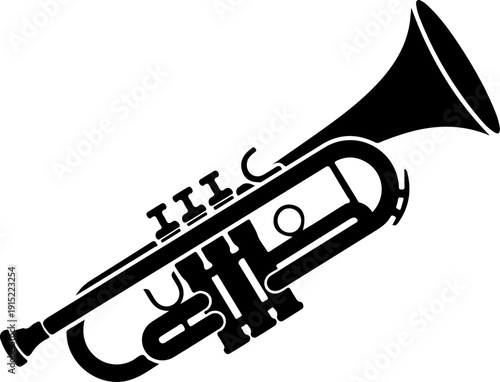 Trumpet silhouette vector illustration