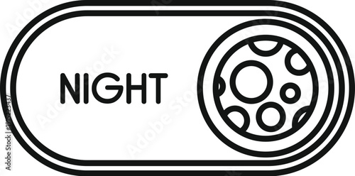 Night mode toggle switch with a moon icon, representing user interface settings