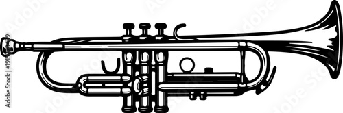 Trumpet silhouette vector illustration