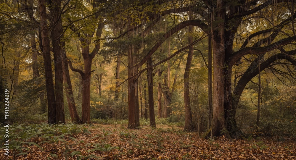 Fototapeta premium Sprawling woodland with massive tree growth