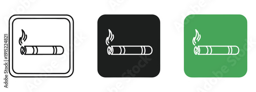 Wallpaper Mural Cigarette smoke icons vector illustration set - Clipart. Icon vector -  Icon collection - icon set - Line and glyph icon and logo template - Editable Icon Torontodigital.ca