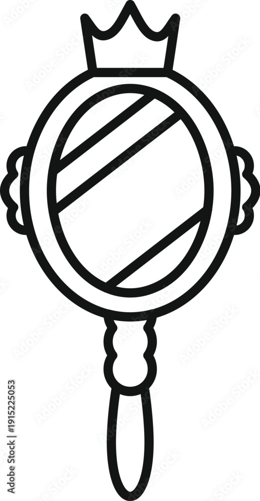 Obraz premium Hand mirror representing royalty and fairytale princess concepts