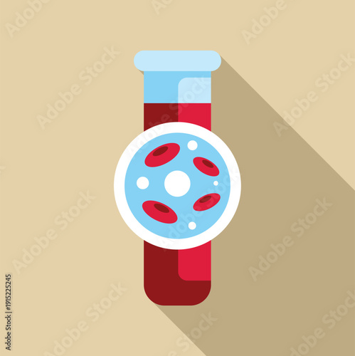 Blood sample showing red blood cells for medical and laboratory analysis